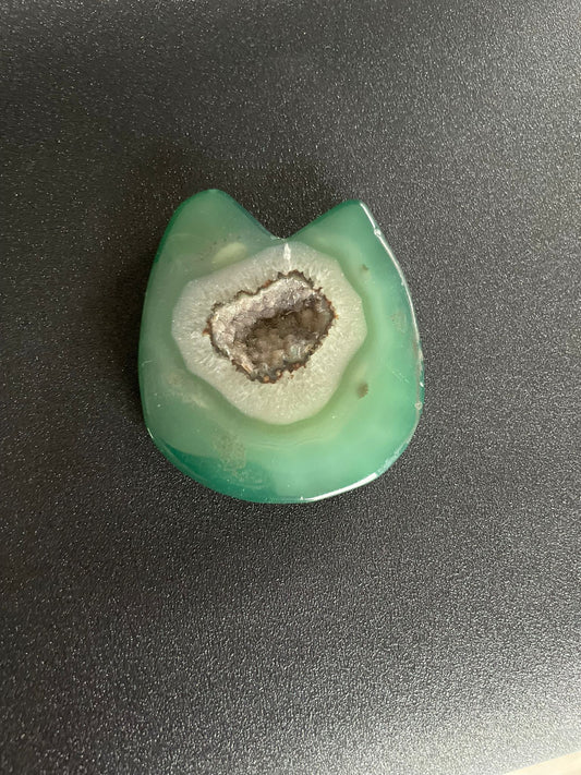 Agaatschijf kat groen